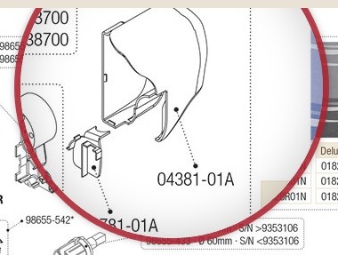 Дясна капачка за тента Fiamma F45iL, F1L , бяла