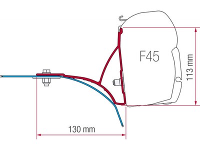 Aдаптер за тента F45s за бус Дукато / Боксер / Джъмпер след 2006 година с багажник на покрива.